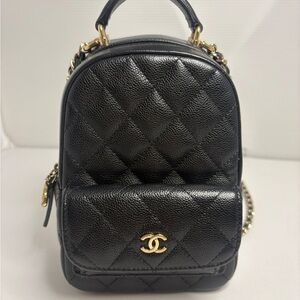 Chanel Black Caviar Mini Backpack
